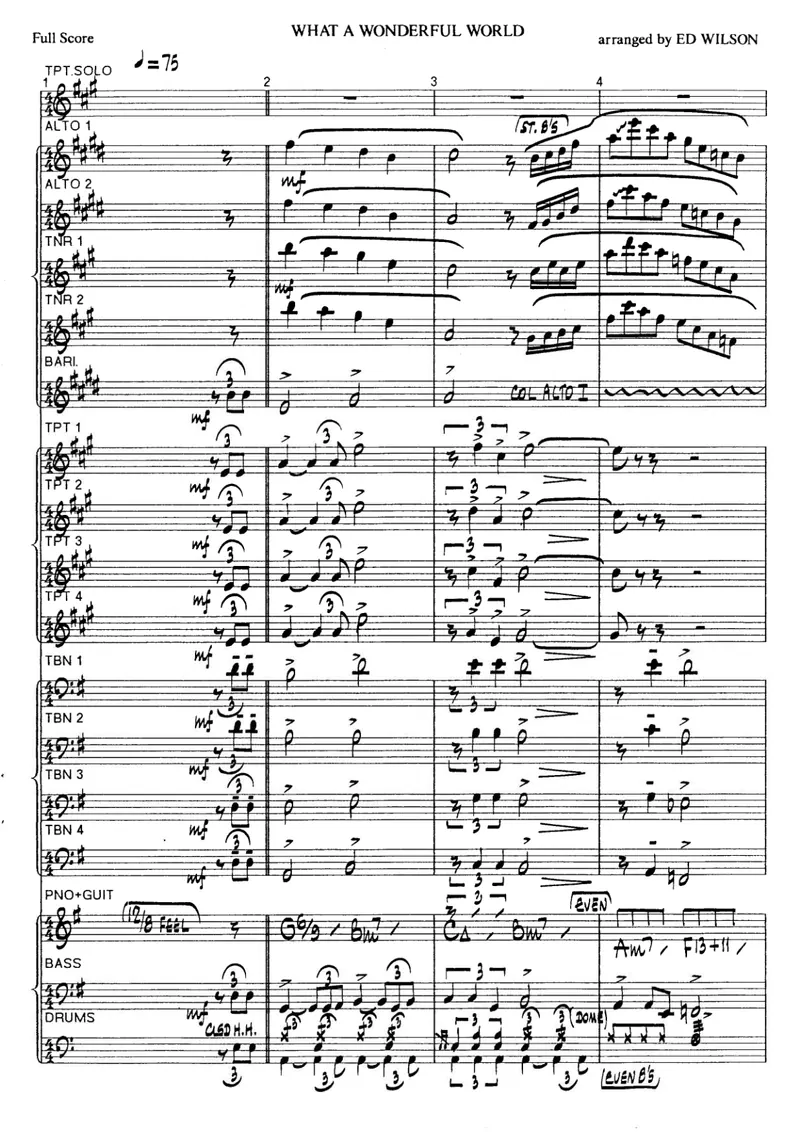 What A Wonderful World (Ed Wilson) TRP score preview