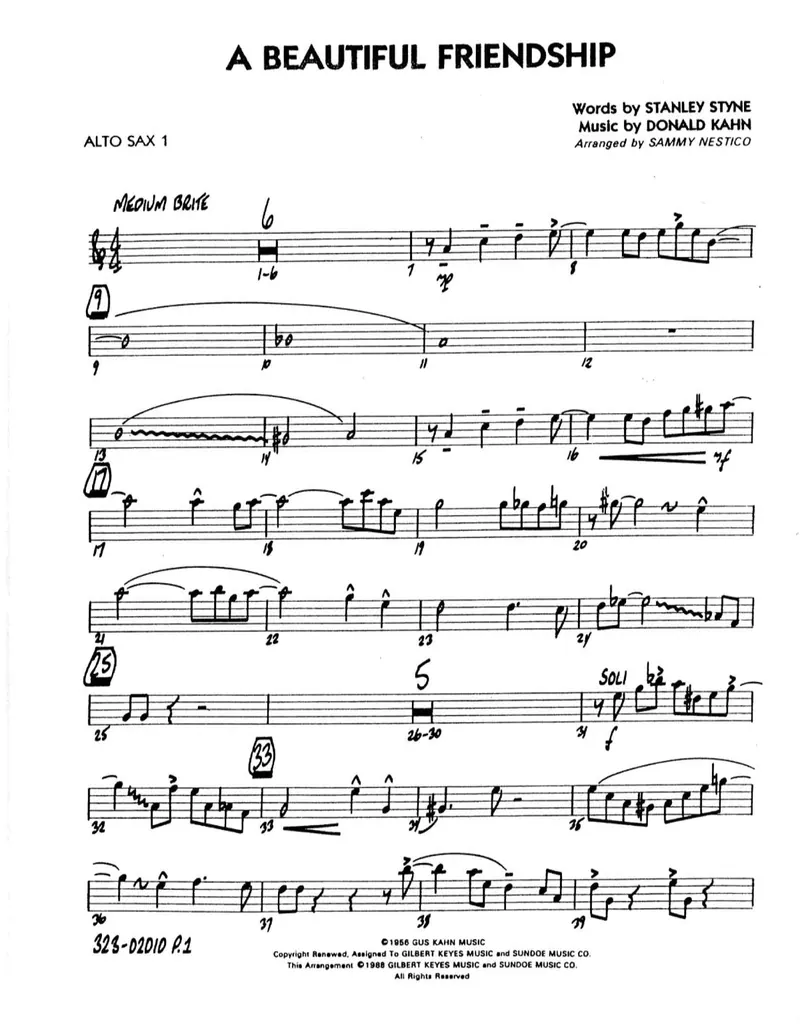 A Beautiful Friendship score preview