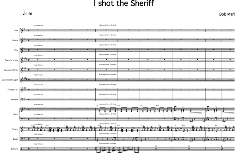 I Shot The Sheriff (Bob Marley) voc. score preview