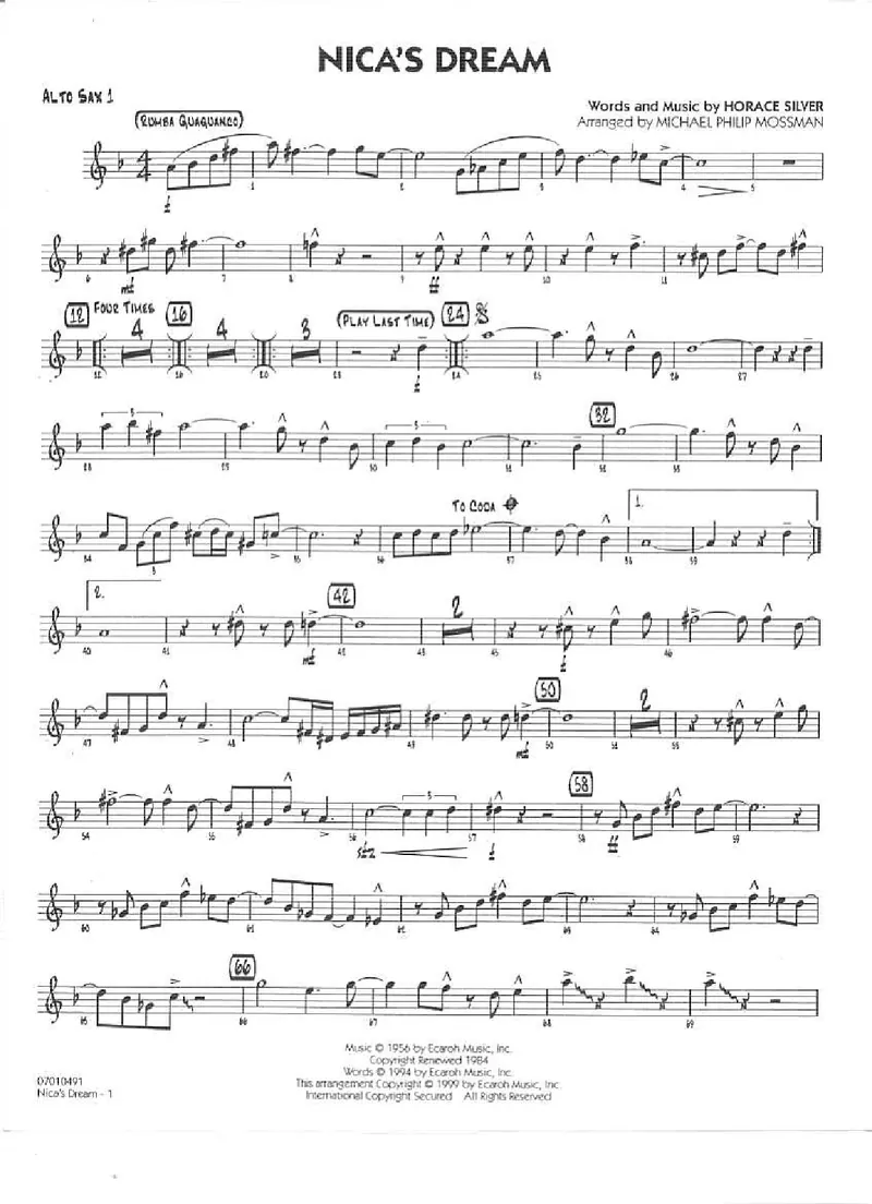 Nica's Dream score preview