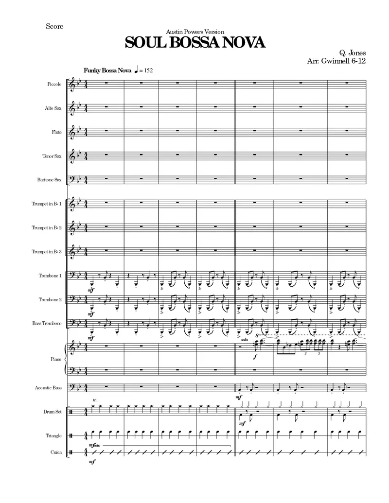 Soul Bossa-Nova score preview