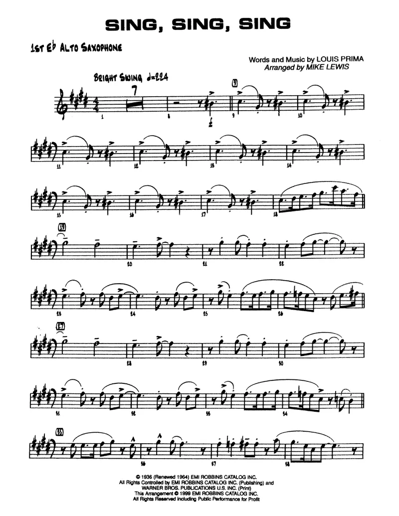 Sing Sing Sing score preview