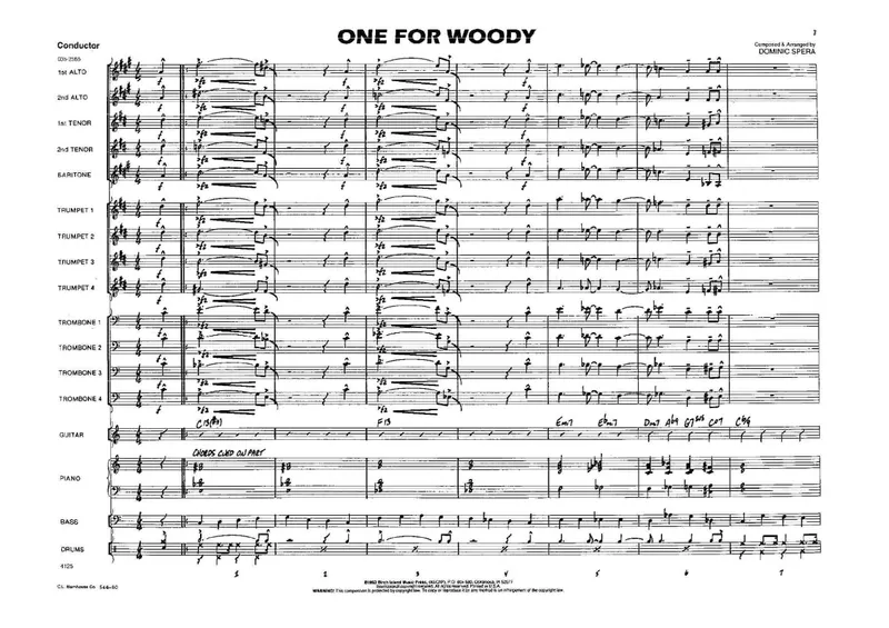 One For Woody score preview