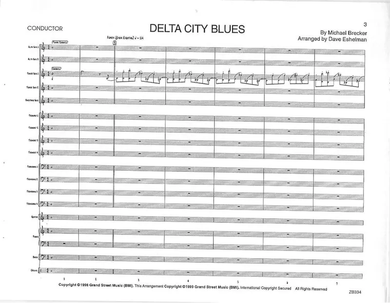 Delta City Blues score preview