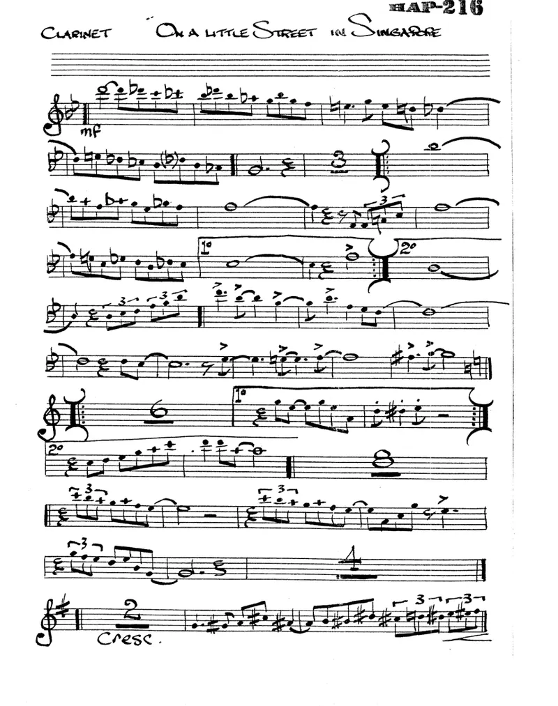 On A Little Street In Singapore (Les Brown)MP3 score preview