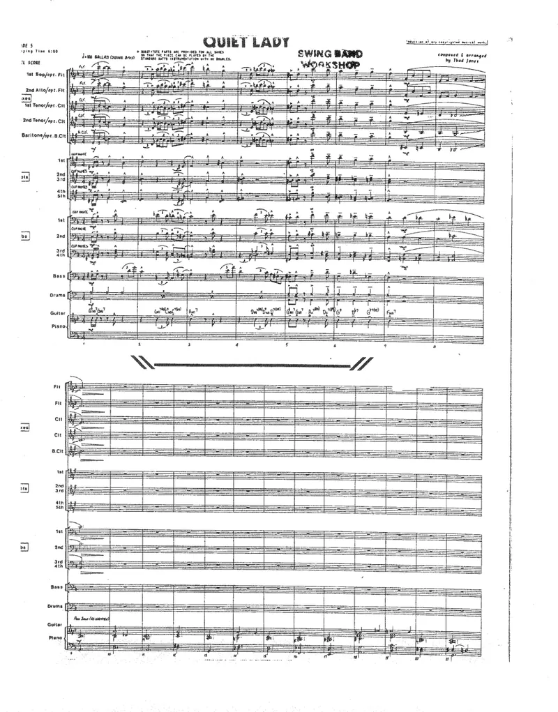 Quiet Lady (Thad Jones) score preview