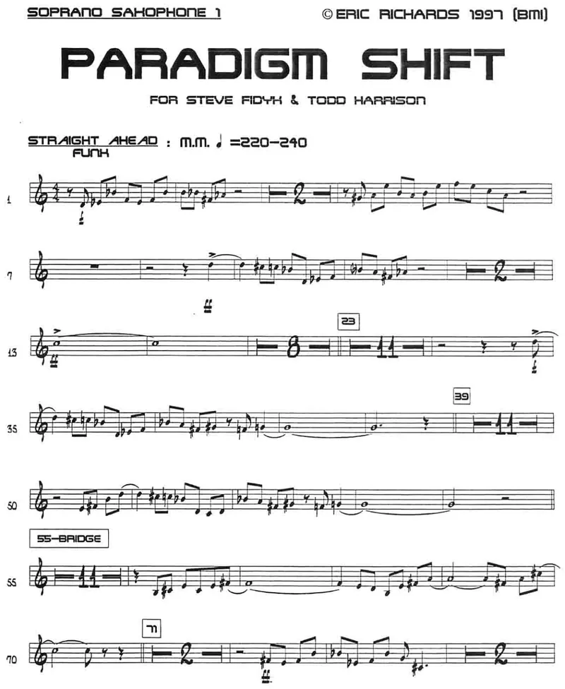 Paradigm Shift score preview
