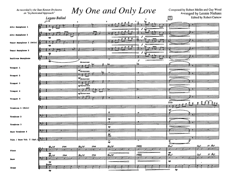 My One And Only Love score preview