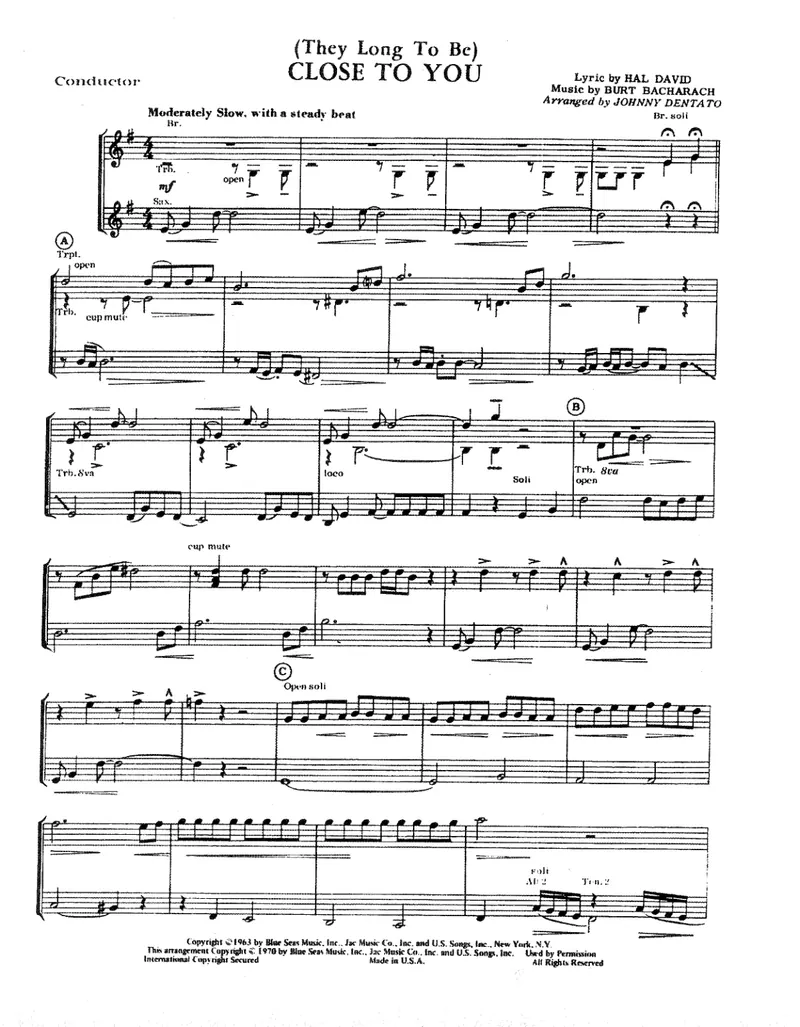 Close To You score preview