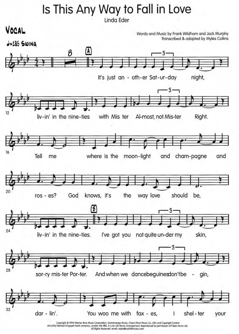 Is This Any Way To Fall In Love score preview