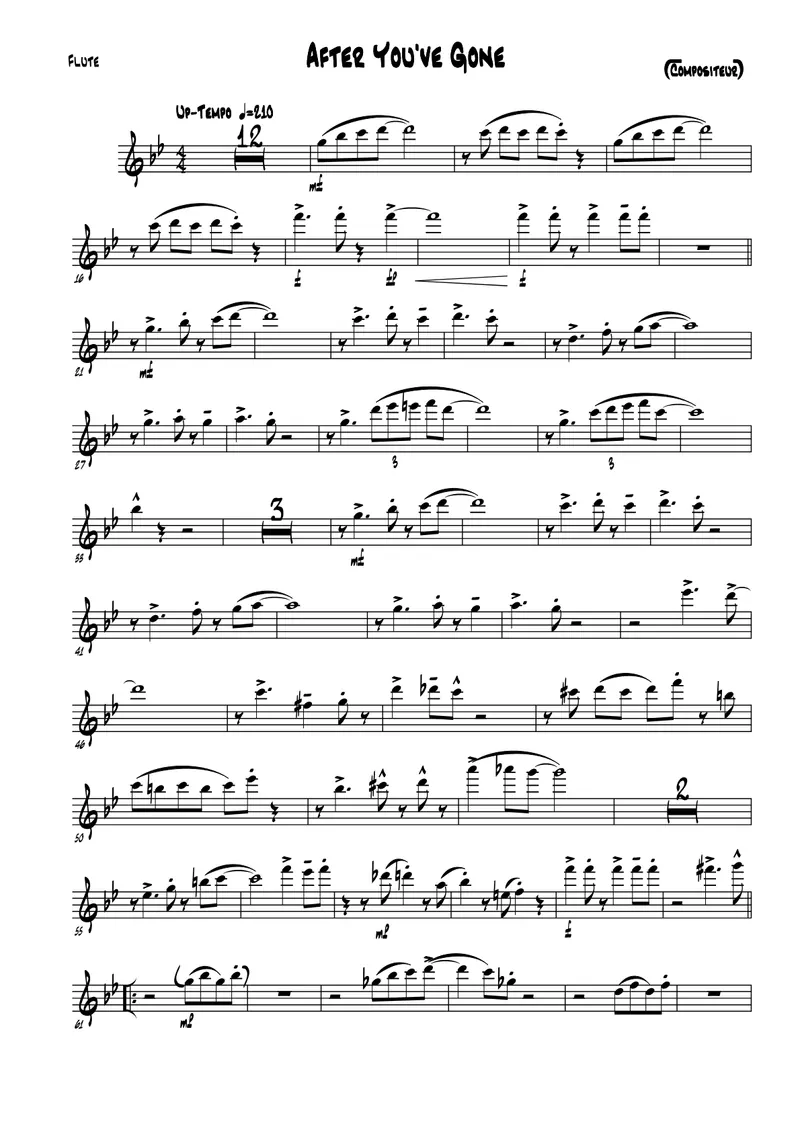 After You've Gone score preview