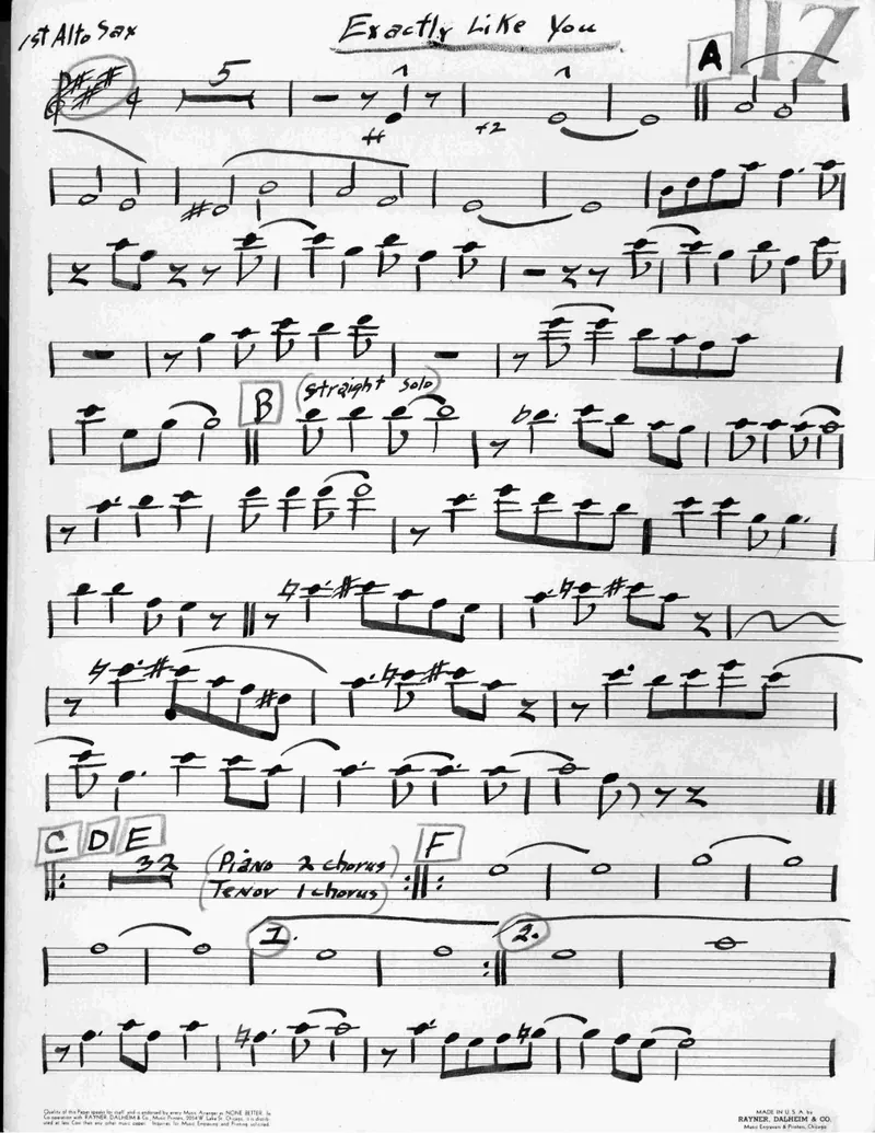 Exactly Like You score preview