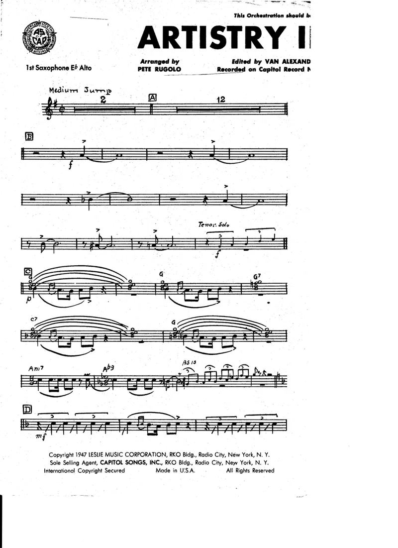 Artistry In Boogie score preview