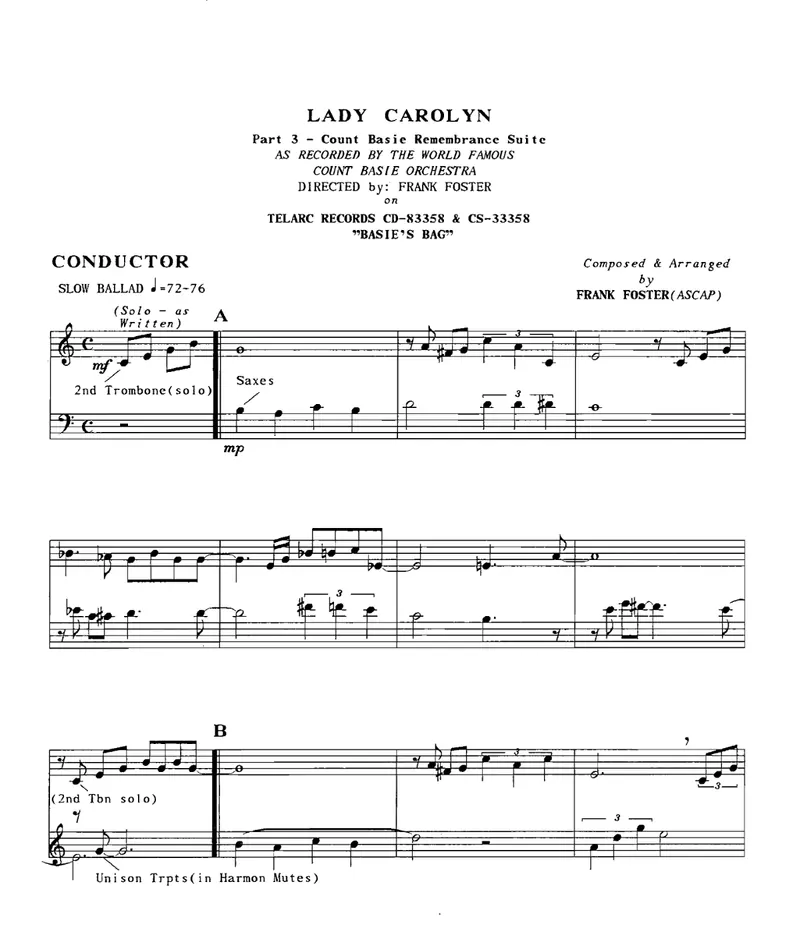 Lady Carolyn score preview