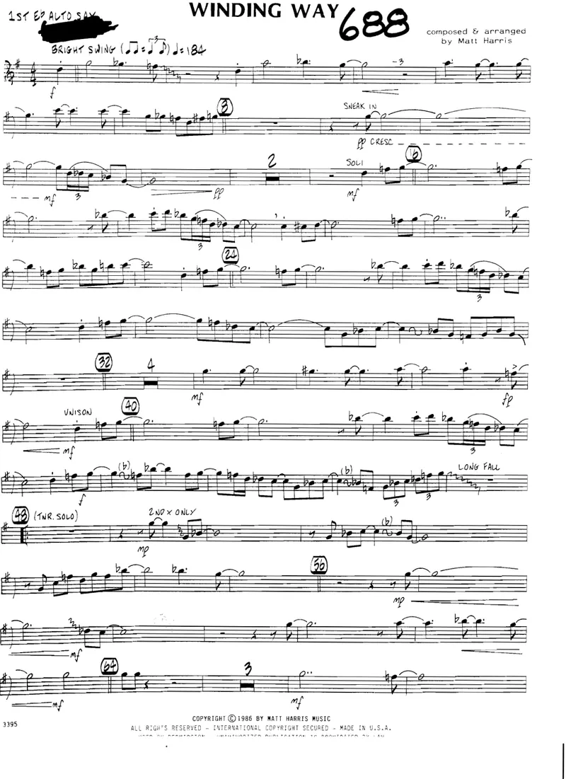 Winding Way score preview