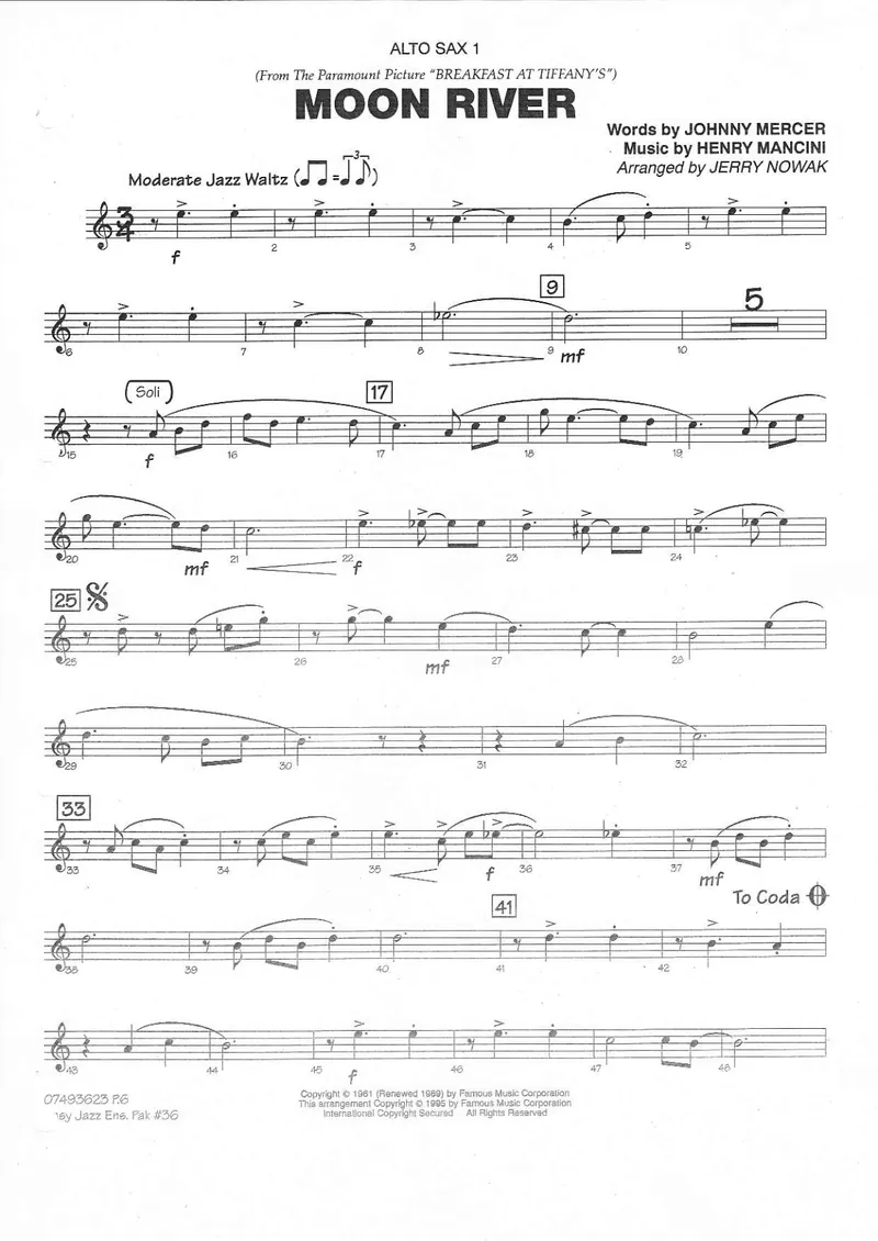 Moon River score preview