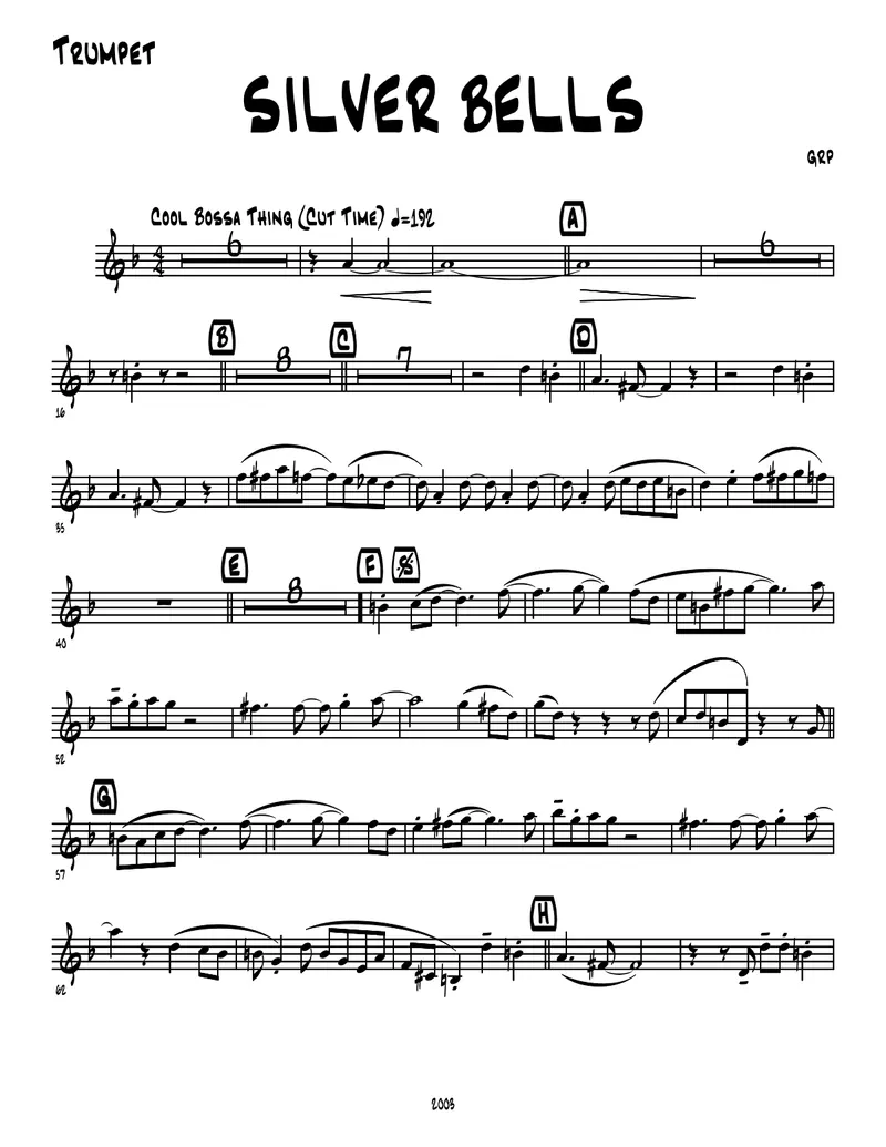 Silver Bells score preview