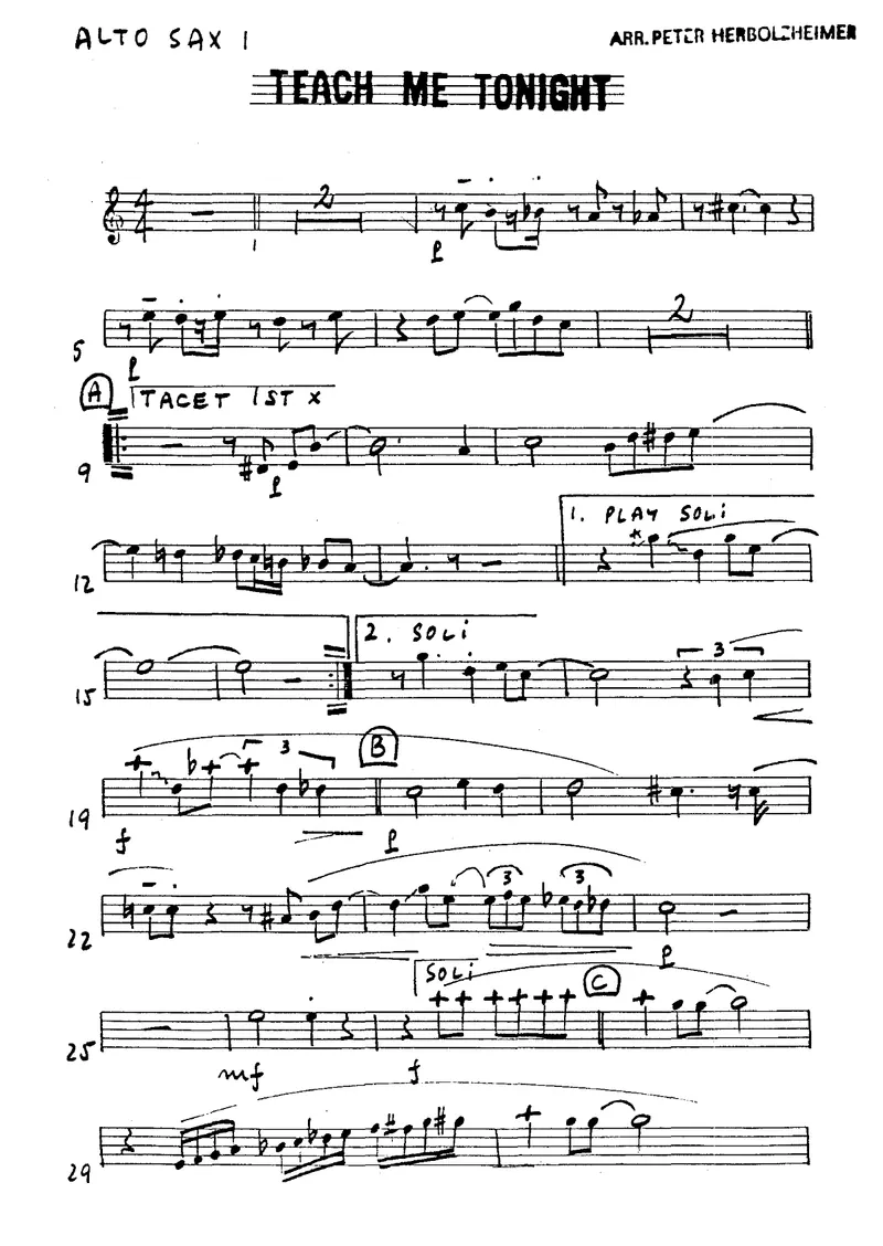Teach Me Tonight score preview