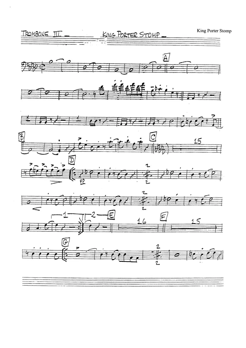 King Porter Stomp score preview
