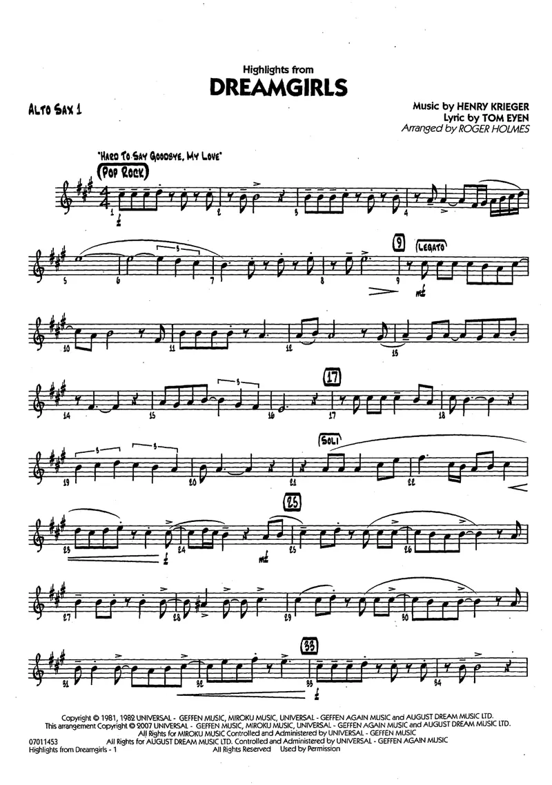 Dreamgirls score preview