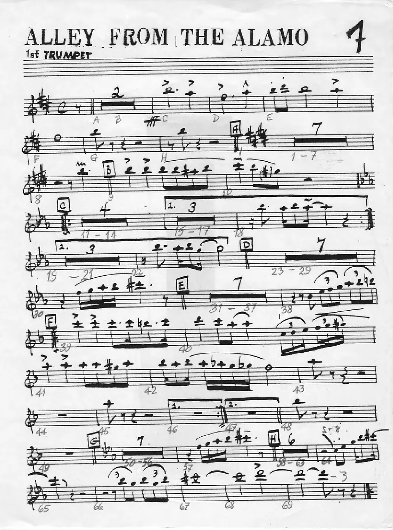 Alley From The Alamo score preview