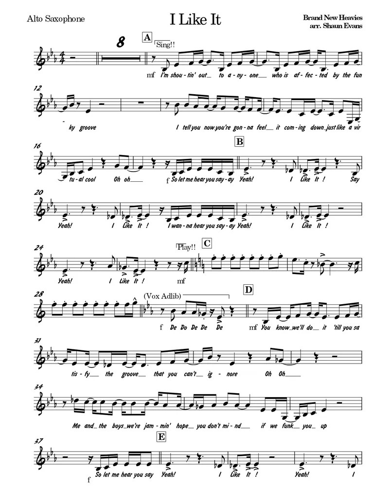 I Like It score preview