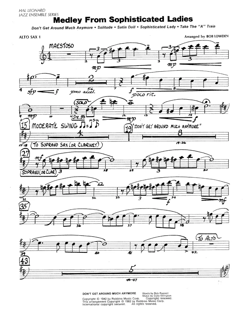 Medley From Sophisticated Ladies preview page 1
