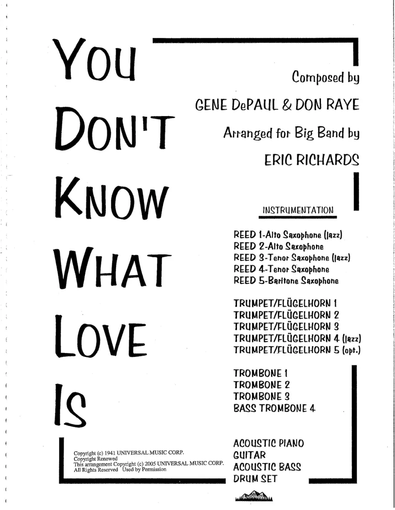You Don't Know What Love Is score preview