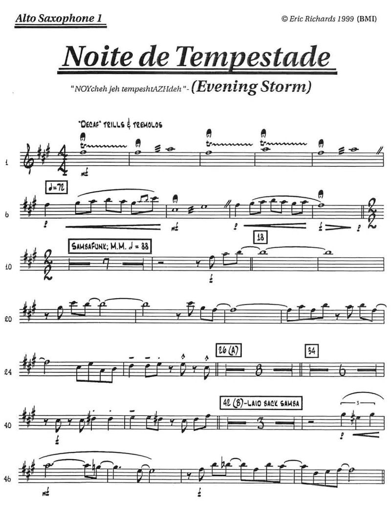 Noite De Tempestade score preview