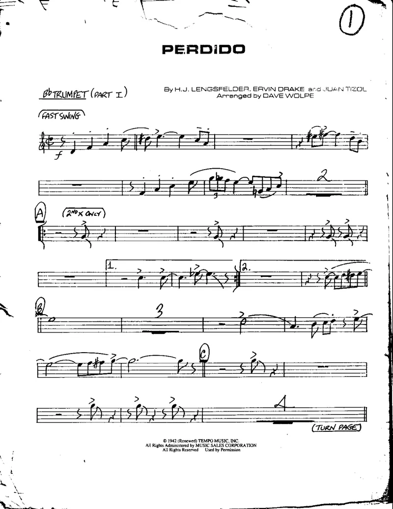Perdido score preview