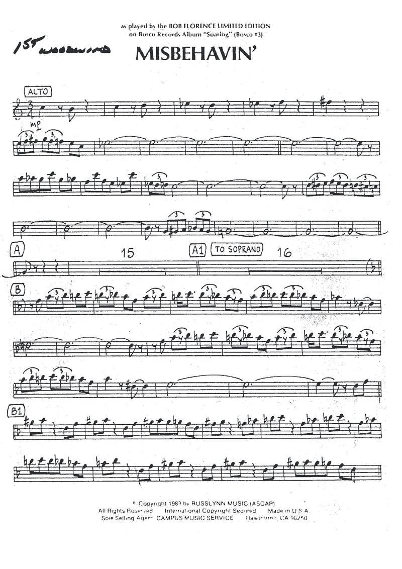 Misbehavin' score preview