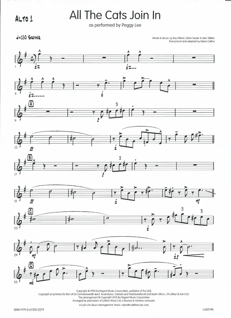 All The Cats Join In score preview