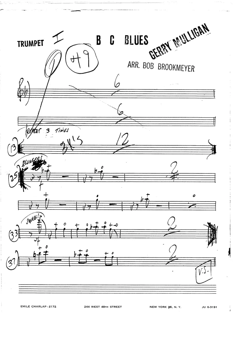 Big City Blues score preview