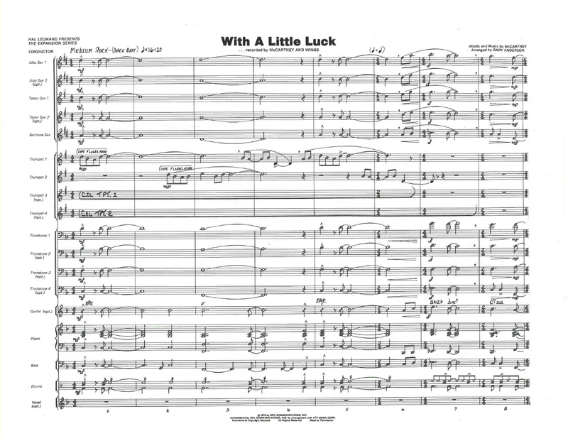 With a Little Luck score preview