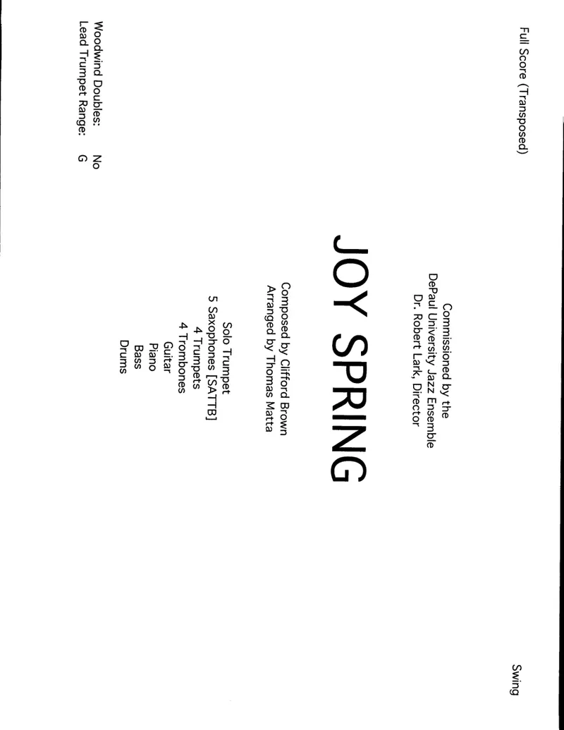 Joy Spring score preview