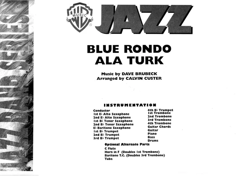 Blue Rondo A La Turk score preview
