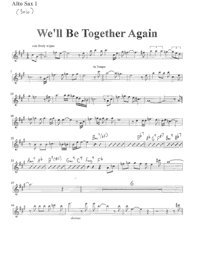 We'll Be Together Again score preview