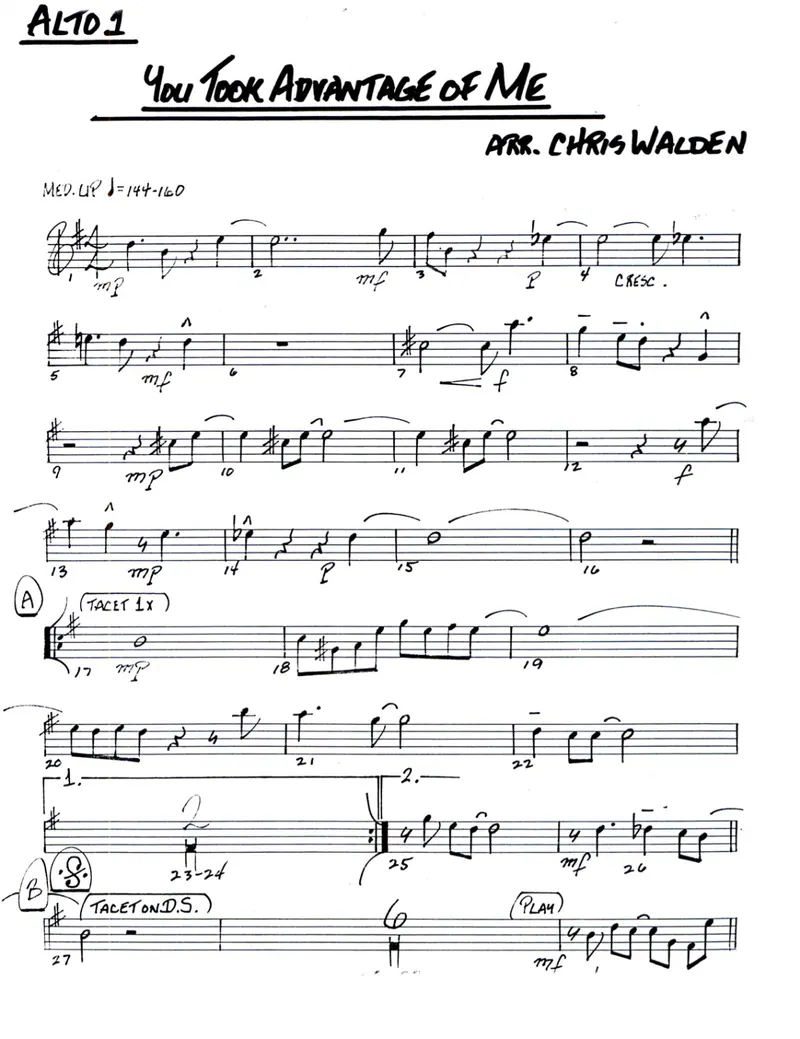 You Took Advantage Of Me score preview