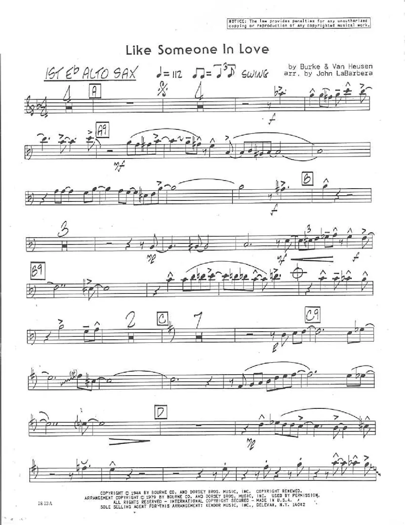 Like Someone In Love score preview