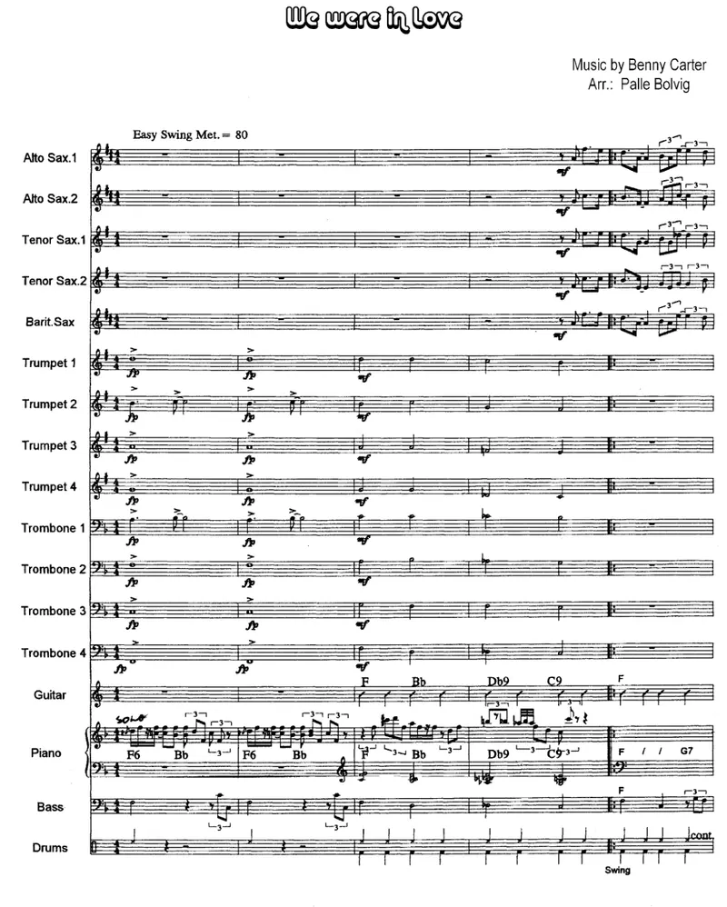 We Were In Love score preview