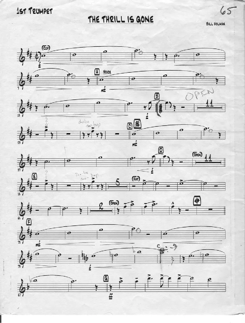 The Thrill Is Gone score preview
