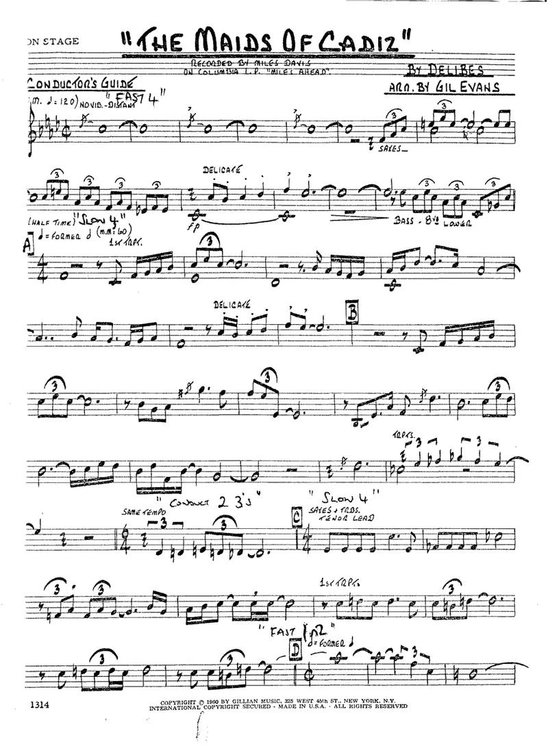 The Maids Of Cadiz score preview