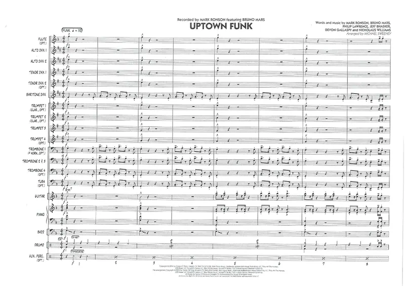 Uotown Funk score preview
