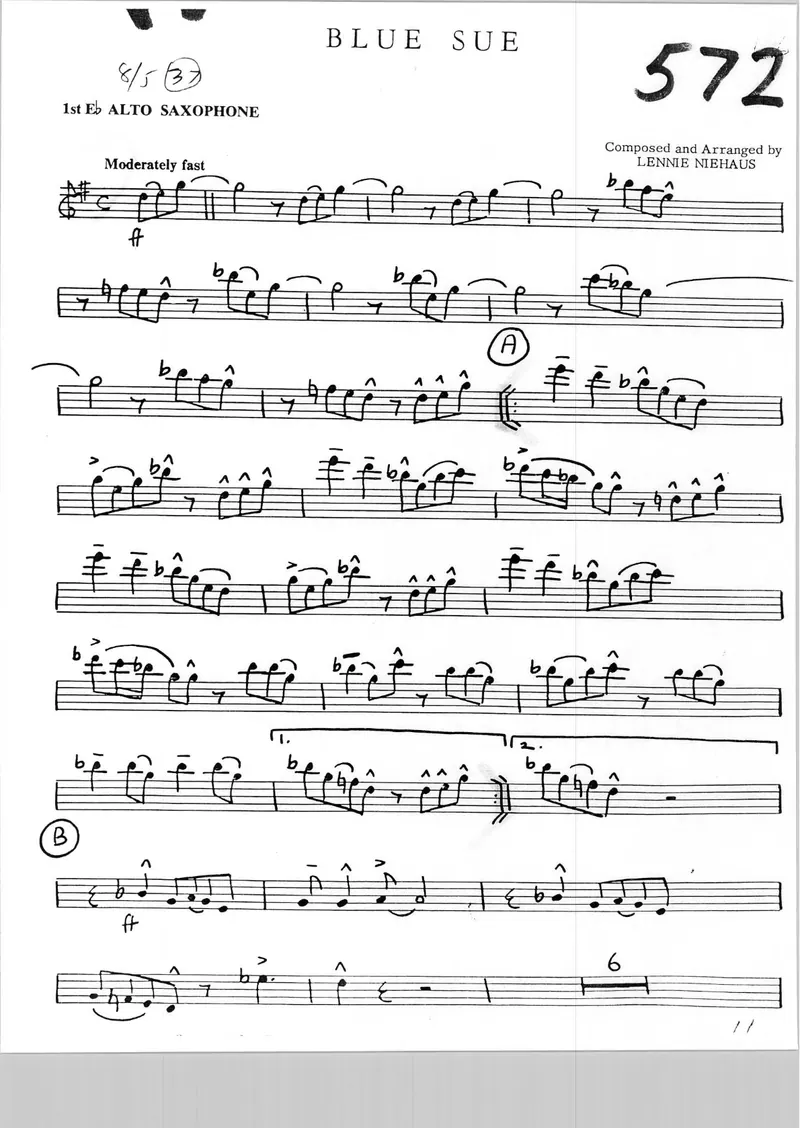 Blue Sue score preview