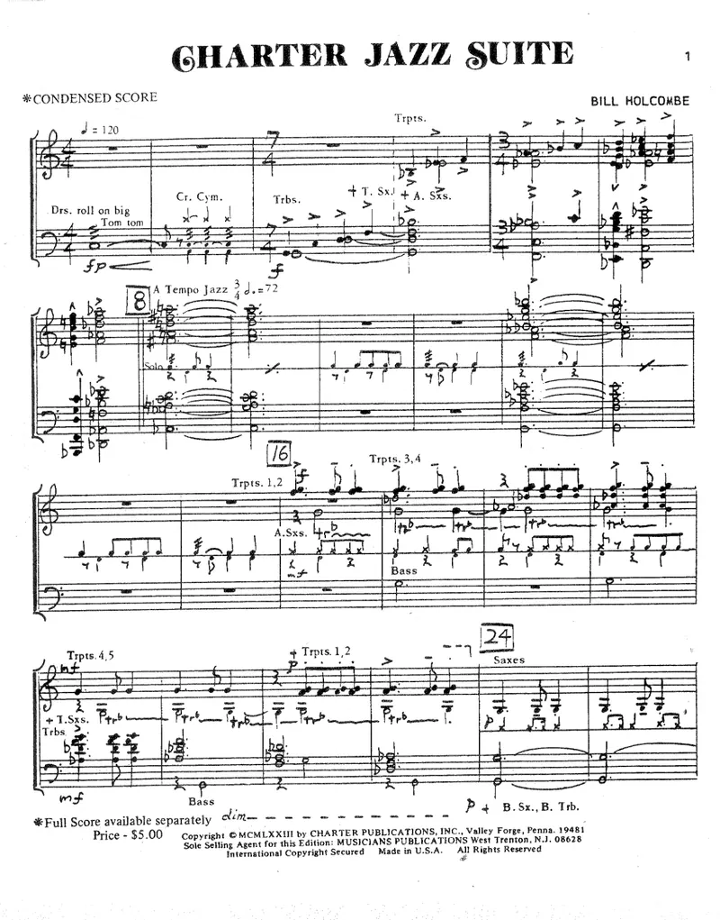 Charter Jazz Suite score preview