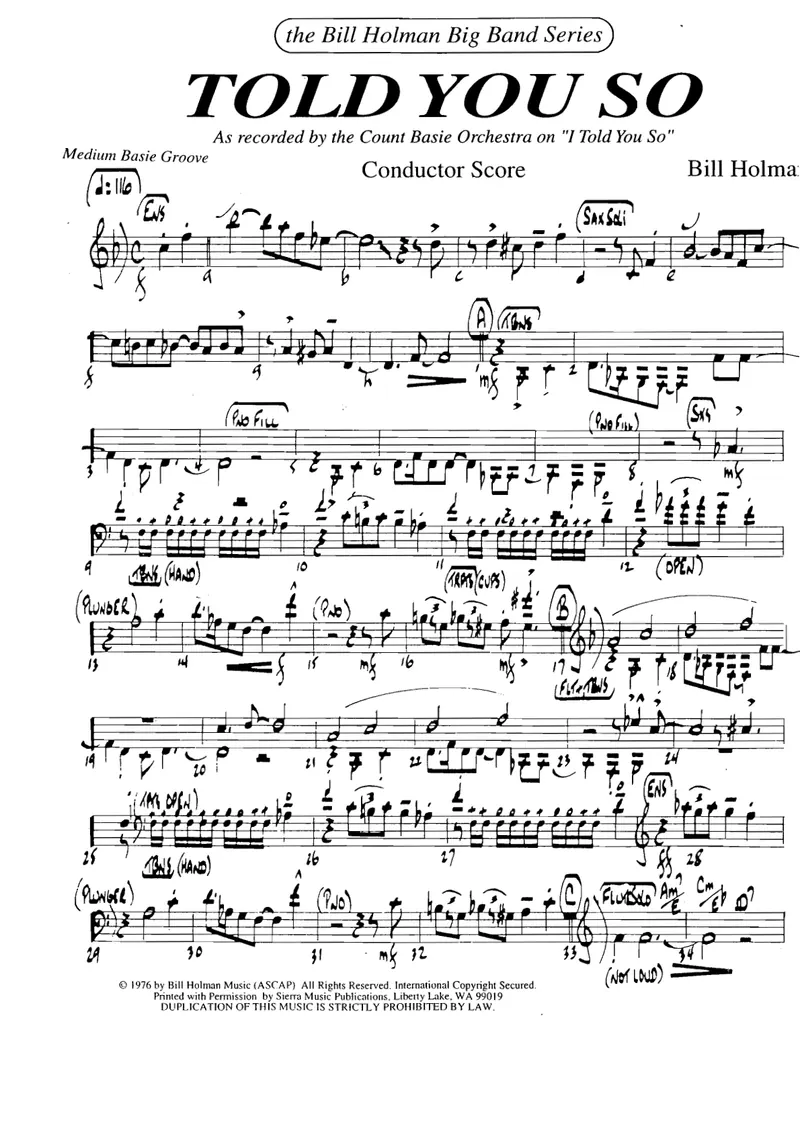 Told You So score preview