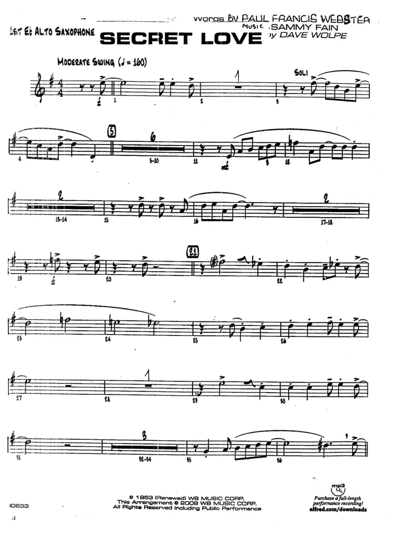 Secret Love score preview