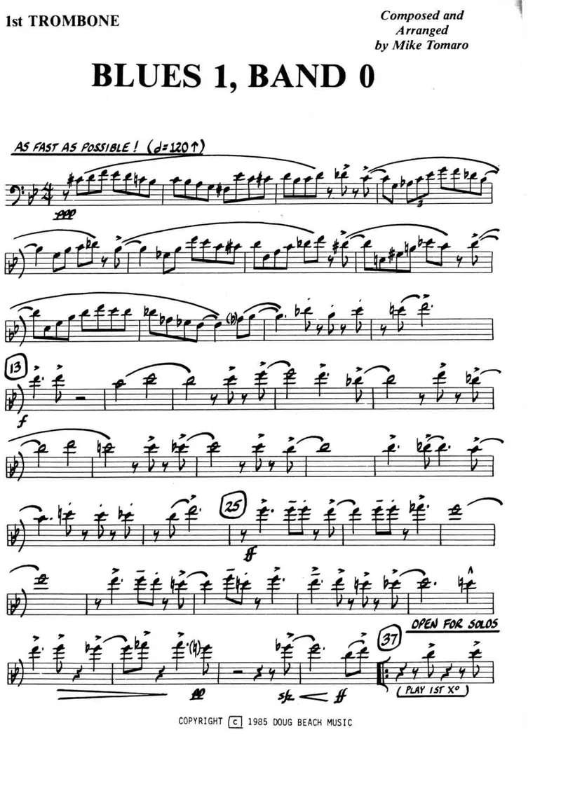 Blues 1, Band score preview