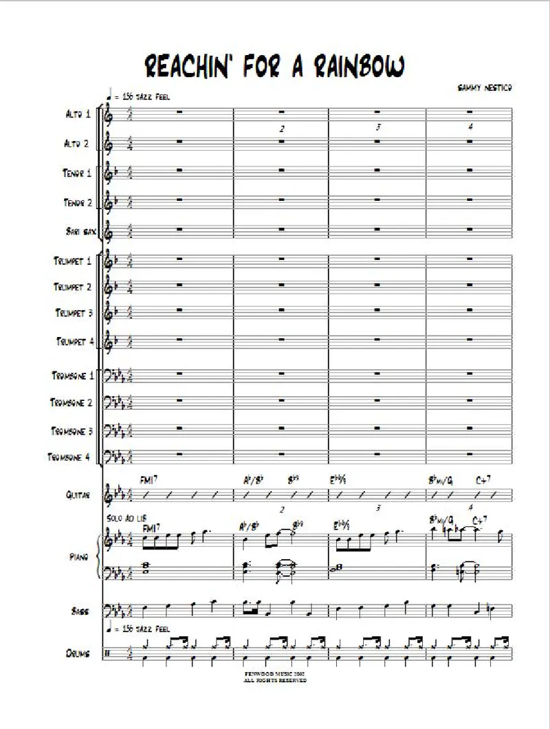 Reachin' For A Rainbow score preview