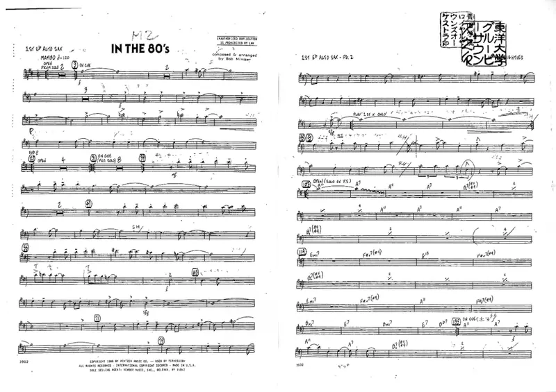 In The 80's score preview